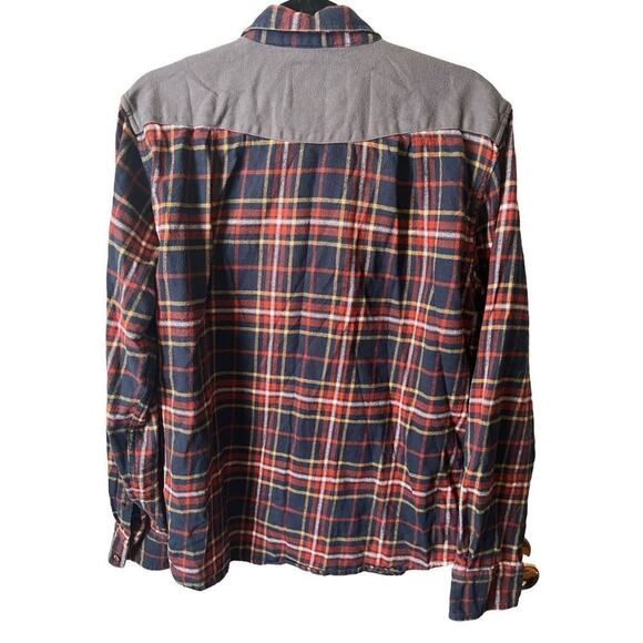 Picture Organic Clothing Blue Red Yellow Flannel Casual Button Down Mens Large - Picture 2 of 10